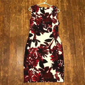 Floral scuba sheath dress